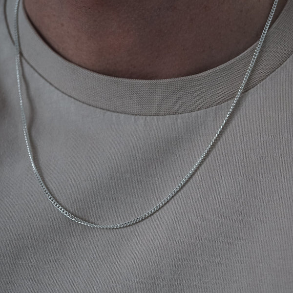 Männer Curb Chain Panzer Halskette aus 925 Sterling Silver Sprezzi Fashion