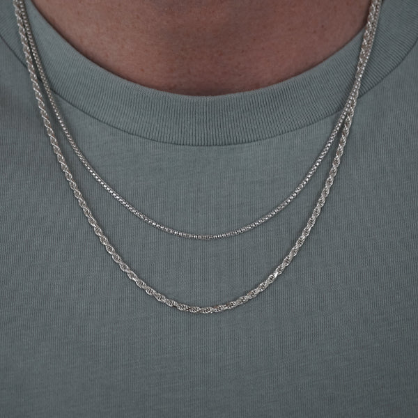 925 Sterling Silver Kette [Rope] Halsketten Sprezzi Silver 925 Silber Silberkette Herrenkette Sprezzi Fashion