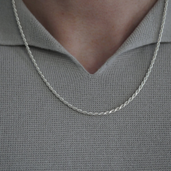 925 Sterling Silver Kette [Rope] Halsketten Sprezzi Silver 925 Silber Silberkette Herrenkette Sprezzi Fashion