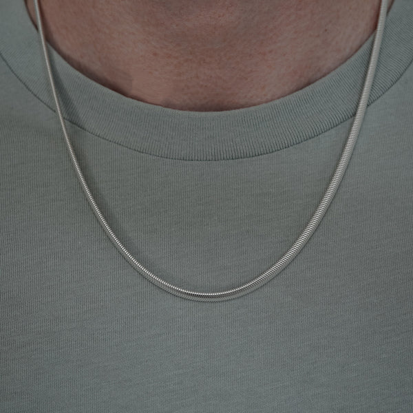 Moderne Herren Snake Halskette aus 925 Silber Sprezzi Fashion 