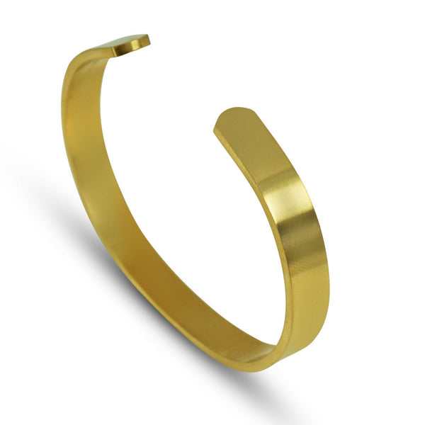 Armreif aus Edelstahl 316L in Gold mit gebürsteter Oberfläche mattes Finish edles Design Sprezzi Fashion