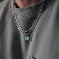 Turquoise Necklace Set and Box made of 925 Silver elegant Jewelry Set for Men Sprezzi Fashion