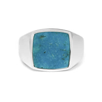 Eleganter Herren Siegelring mit echtem Türkis Stein aus 925 Sterling Silber handgefertigt von Sprezzi Fashion