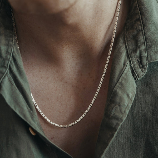 Massive Silberkette mit großen Box Gliedern und zusätzlicher Rhodium Beschichtung für extra Schutz und Glanz Sprezzi Fashion