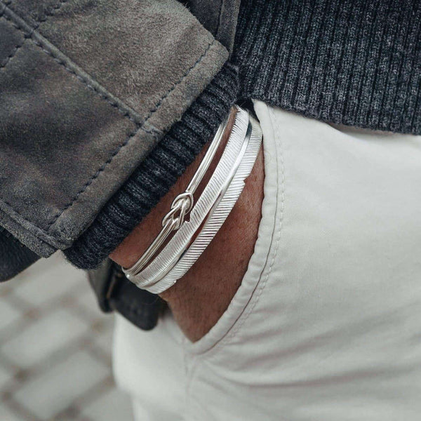 Hochwertige Silber Armreifen für Männer im Schmuck-Set kaufen