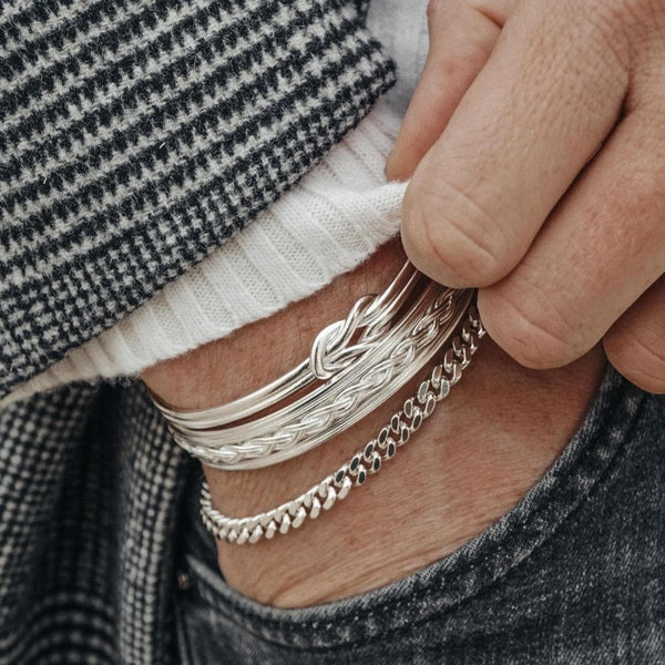Hochwertige Silber Armbänder für Männer im Schmuck-Set kaufen