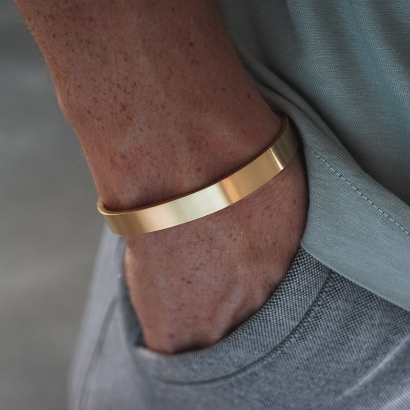 Männer Armreif aus Edelstahl robust in Gold, Silber und Schwarz