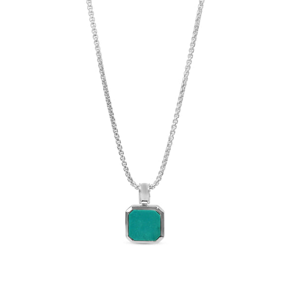 Männer Kette aus 925 Sterling Silver mit türkisem Edelstein Anhänger