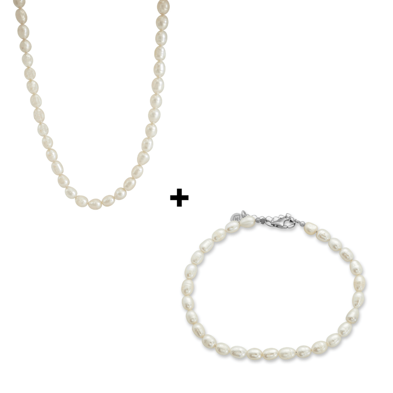 Geschenk-Set aus Wasserperlen Armband und Halskette