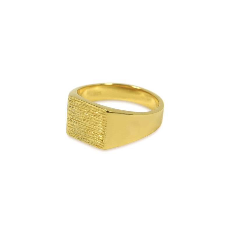 Siegelring Gold Herren minimalistisch massiv Goldring Sprezzi Fashion