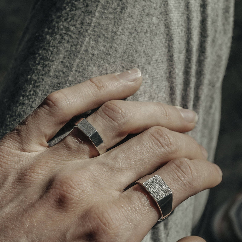 Minimalistischer Herren Ring aus 925 Silber und Gold handmade Sprezzi Fashion