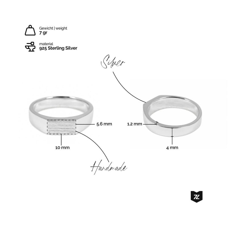 Minimalistischer Herren Ring aus 925 Silber und Gold handmade Sprezzi Fashion