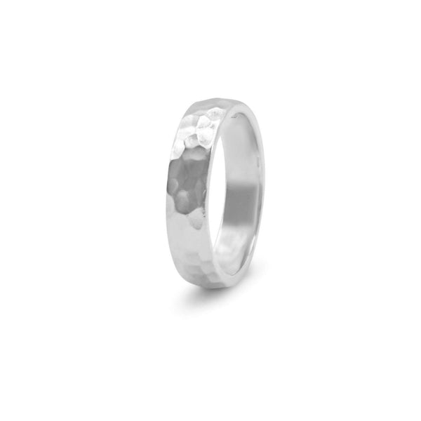 Silber Bandring Herren gehämmert