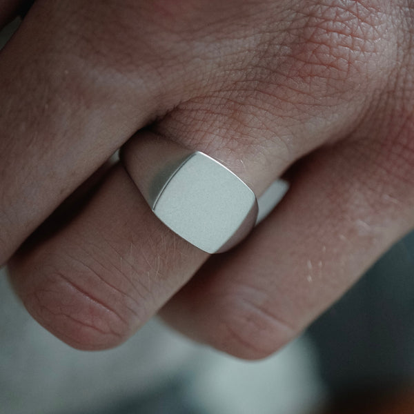Minimalistischer 925 Silberring für Männer Siegelring