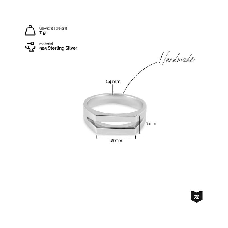 Minimalistischer Herren Ring aus 925 Silber und Gold handmade Sprezzi Fashion