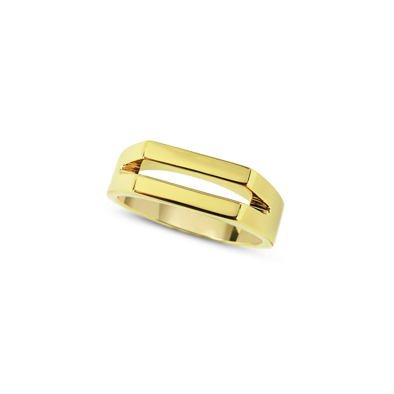 Minimalistischer Herren Ring aus 925 Silber und Gold handmade Sprezzi Fashion