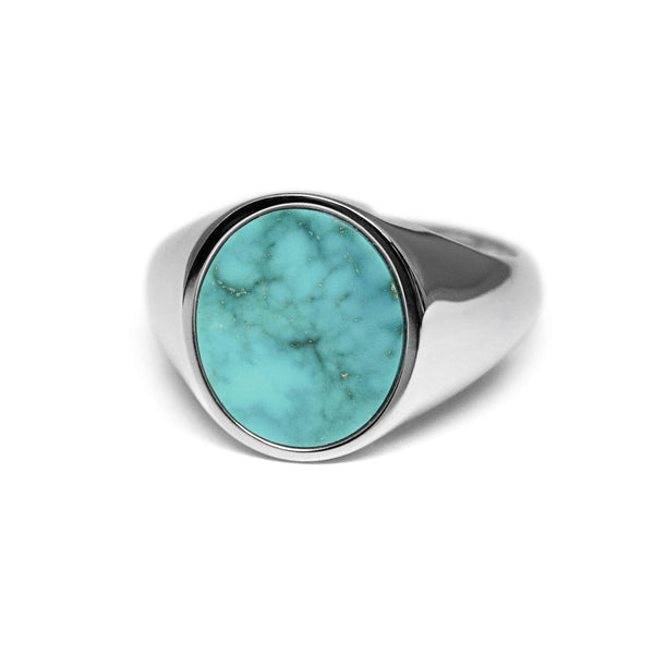 Siegelring mit Stein Türkis für Männer aus 925 Sterling Silver Sprezzi Fashion