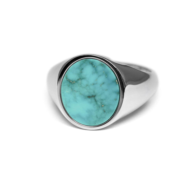 Siegelring mit Stein Türkis für Männer aus 925 Sterling Silver Sprezzi Fashion