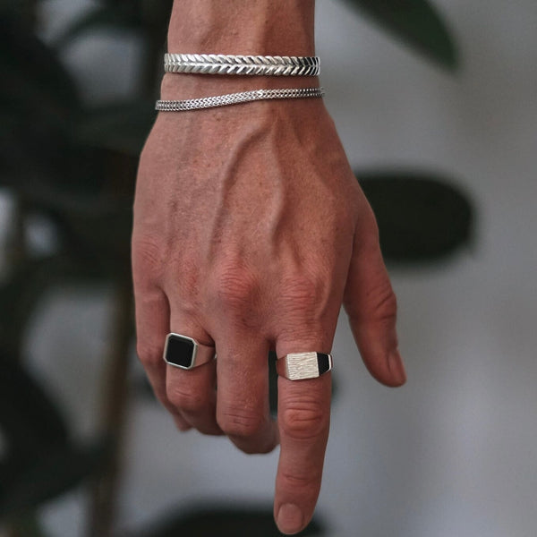 Schmuck Set aus Ringen und Armbändern für Männer aus 925 Silber 