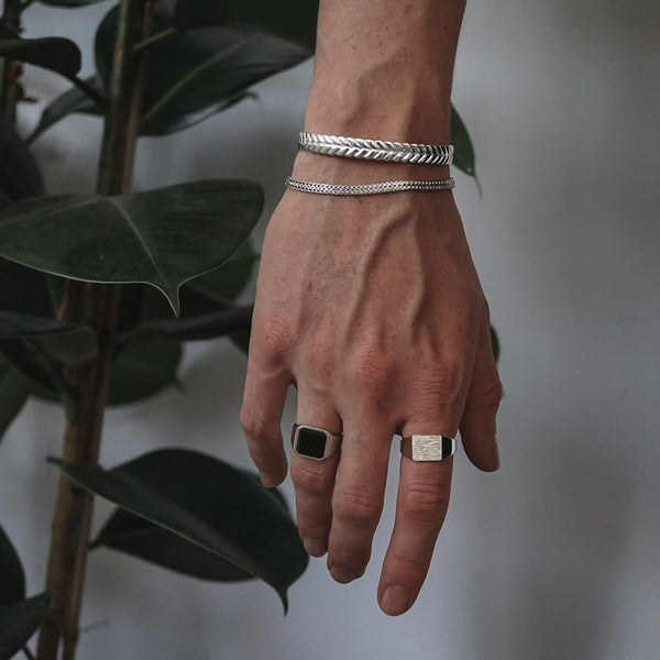 Schmuck Set aus Ringen und Armbändern für Männer aus 925 Silber 