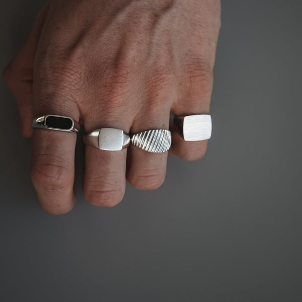 Set aus Silber Ringen Ringe Sprezzi 