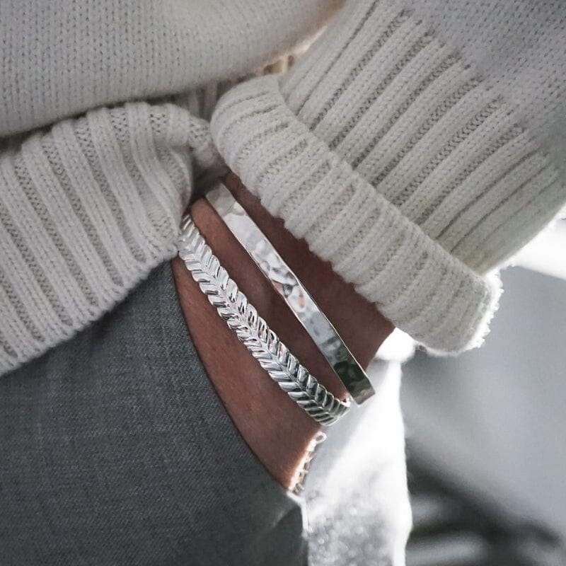 Hochwertige Silber Armreifen für Männer im Schmuck-Set kaufen