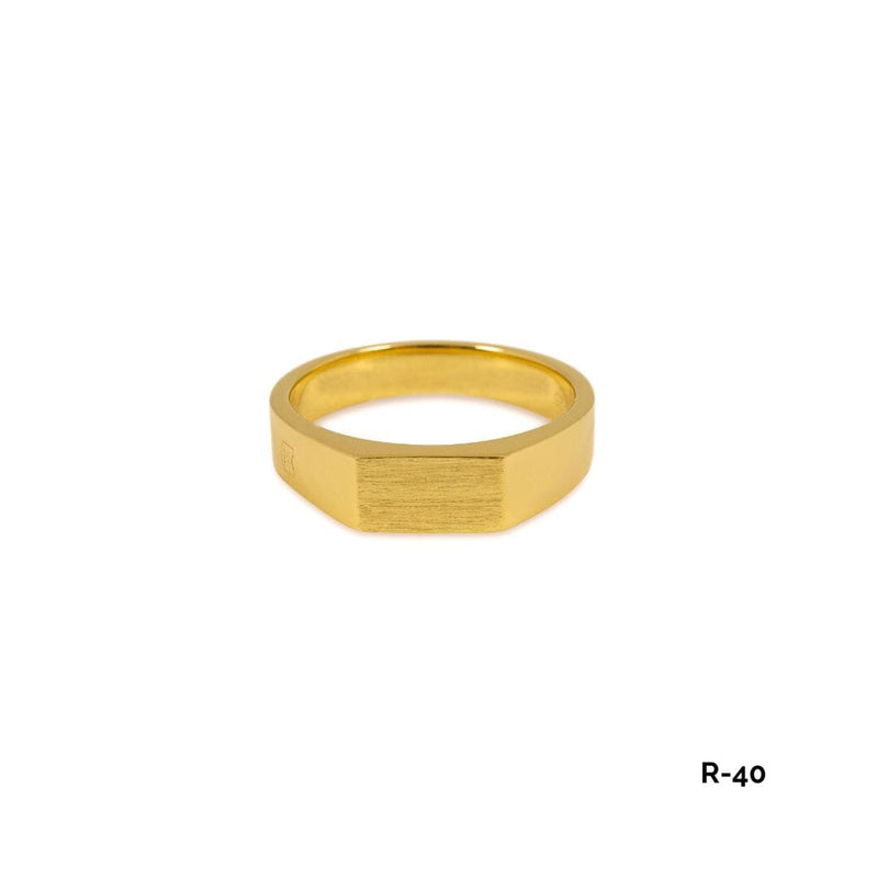 Set aus zwei Goldenen Ringen im "Raw" Stil Set Sprezzi 