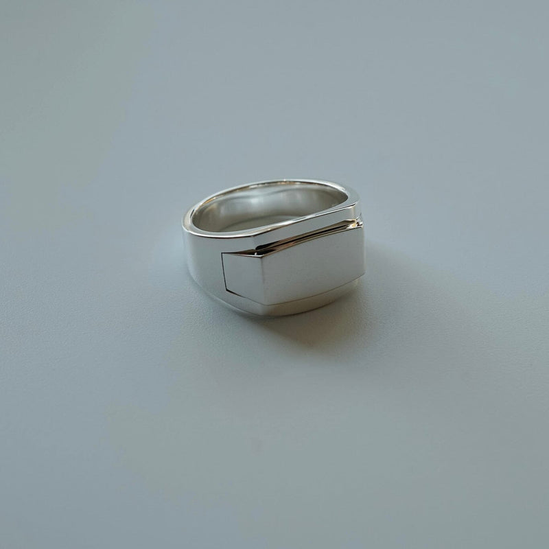 Minimalistischer Siegelring aus 925 Sterling Silver für Männer Sprezzi Fashion