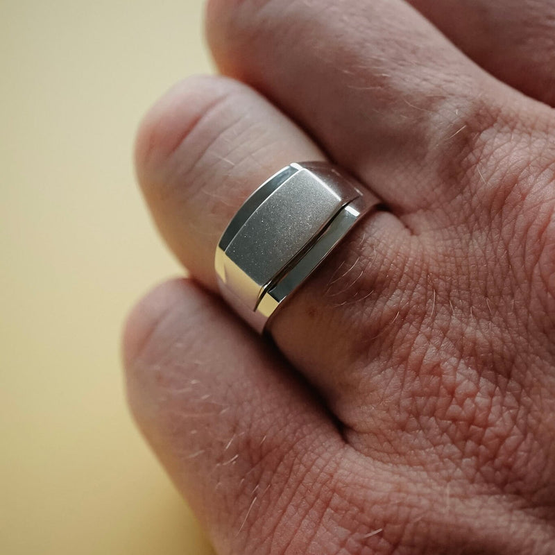 Minimalistischer Siegelring aus 925 Sterling Silver für Männer Sprezzi Fashion