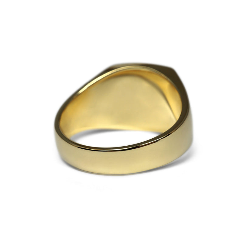 Goldener Siegelring mit grünem Malachit Stein für Männer Sprezzi Fashion