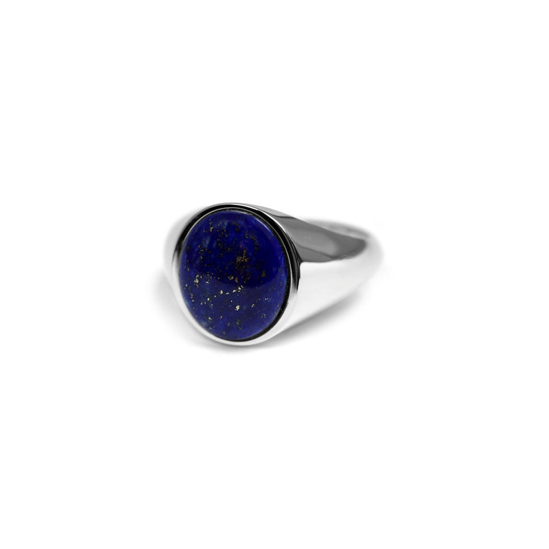 Silber Siegelring mit blauem Lapislazuli Stein für Männer aus 925 Sterling Silver Sprezzi Fashion