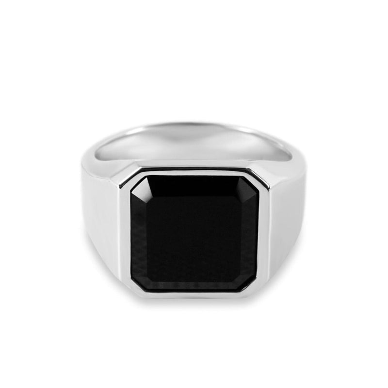 Silber Siegelring für Männer mit Onyx Stein aus 925 Sterling Silver Sprezzi Fashion