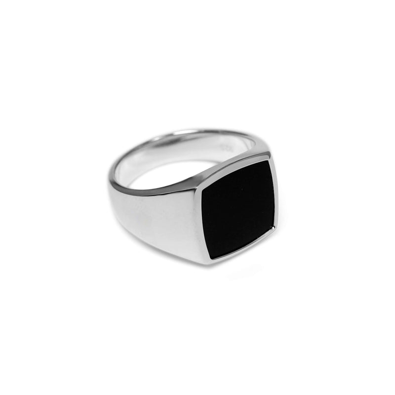 Silber Siegelring für Männer mit Onyx Stein schwarz klassisch Sprezzi Fashion