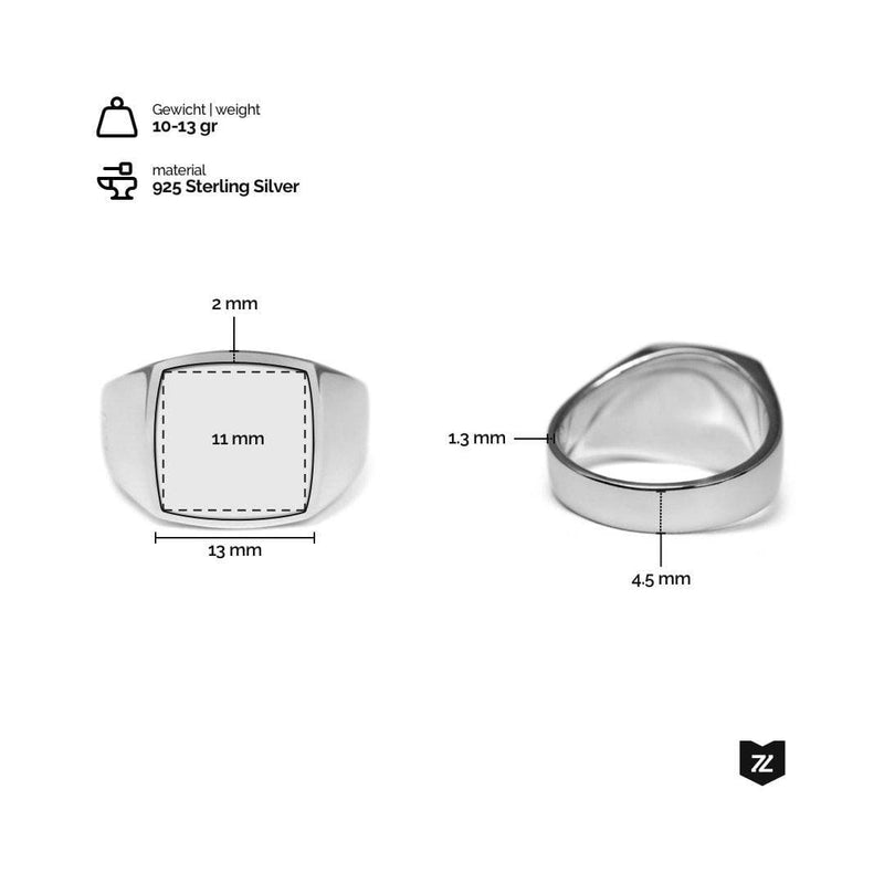 Siegelring mit Stein Türkis für Männer aus 925 Sterling Silver Sprezzi Fashion