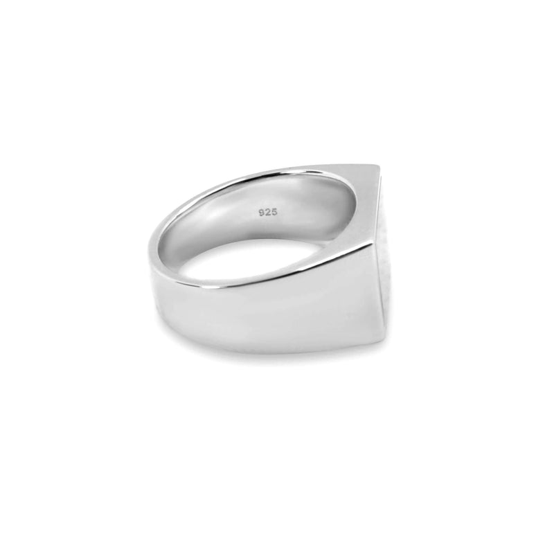 Männer Ring Silber Siegelring mit Perlen Stein aus 925 Sterling Silver Sprezzi Fashion