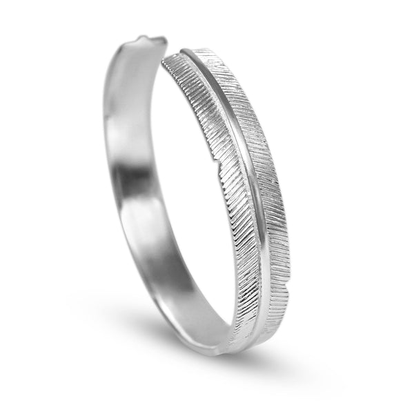 Silber Armreif Feather Armreifen Sprezzi Silver 925 Sterling Silber Silberarmreif Silberarmband Armband