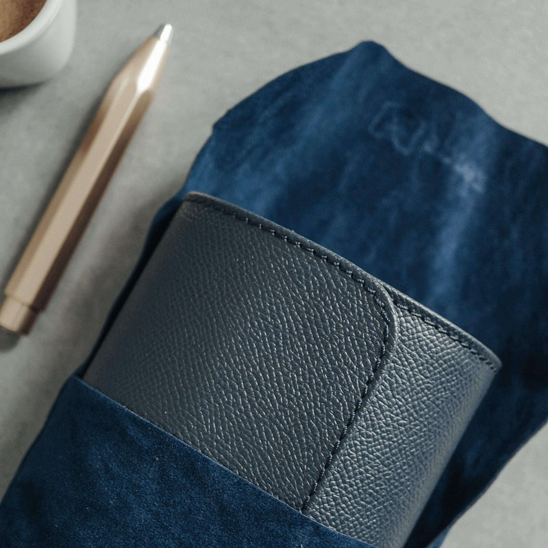 Hochwertige Leder Uhrenrolle blau Aufbewahrung für eine Uhr Sprezzi Fashion