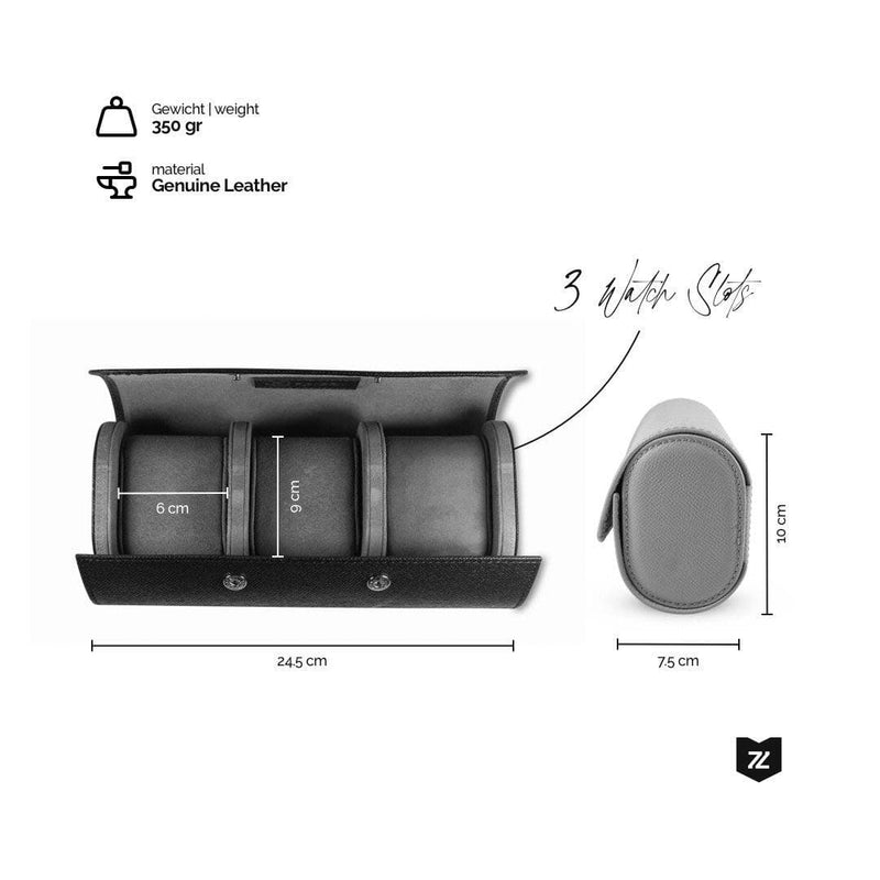 Uhrenrolle aus Leder für 3 Uhren [Braun] Uhrenrollen Sprezzi 