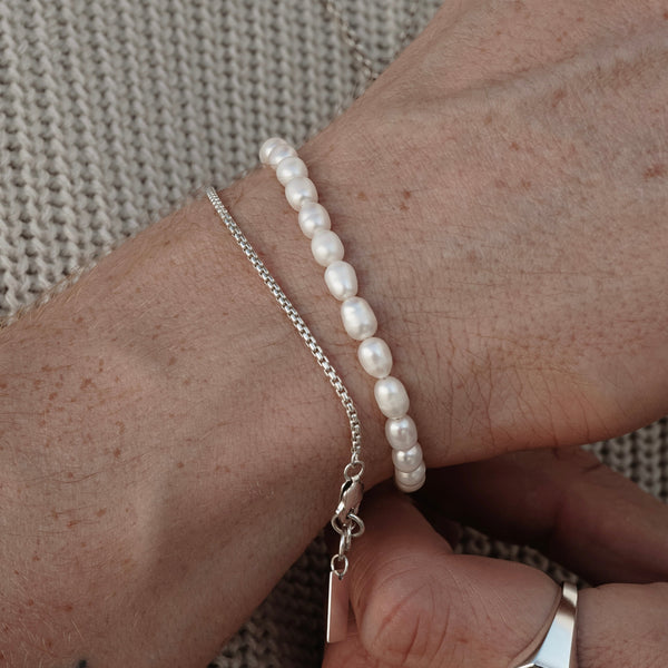 Perlen Armband aus echten Süßwasserperlen für Männer