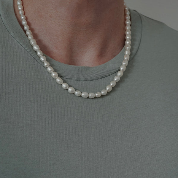 Streetwear Water Pearl Necklace Perlen Halskette Männer